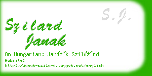 szilard janak business card